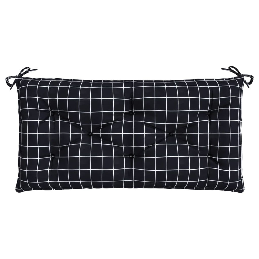 Tuinbankkussen Ruitpatroon 110X50X7 Cm Stof Zwart en wit
