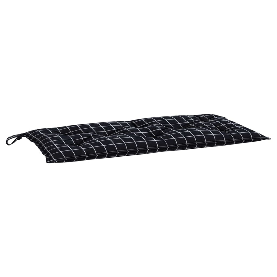 Tuinbankkussen Ruitpatroon 110X50X7 Cm Stof Zwart en wit
