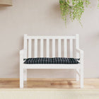 Tuinbankkussen 110x50x7 cm ruitpatroon zwart wit