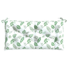 Tuinbankkussen Bladpatroon 110X50X7 Cm Stof Wit en groen