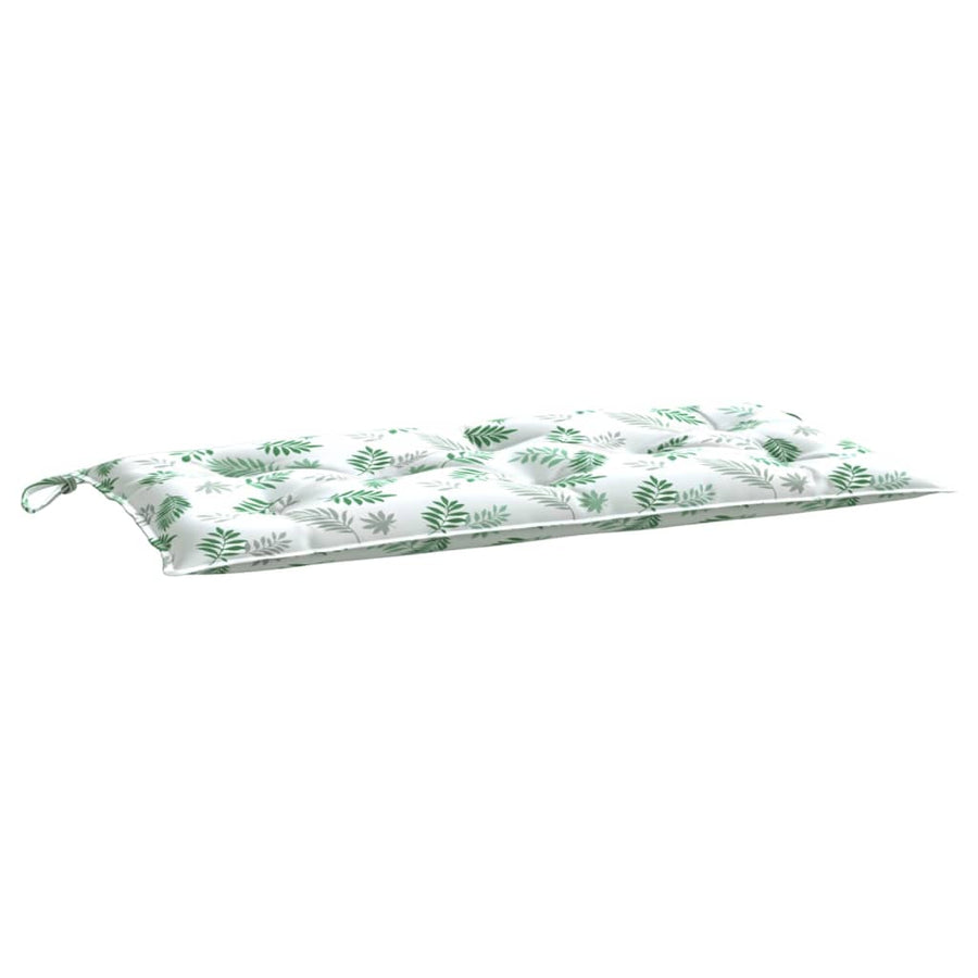 Tuinbankkussen Bladpatroon 110X50X7 Cm Stof Wit en groen