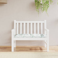 Tuinbankkussen Bladpatroon 110X50X7 Cm Stof Wit en groen