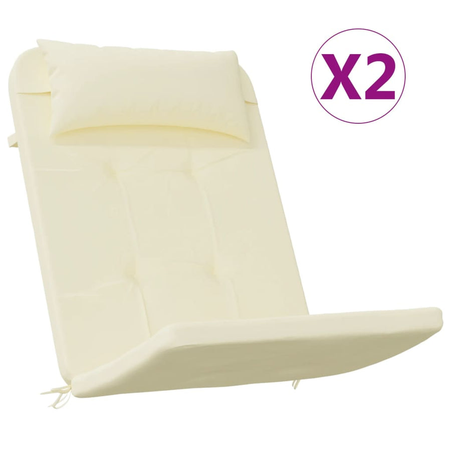 Stoelkussens 2 St Adirondack Oxford Stof Crèmekleurig