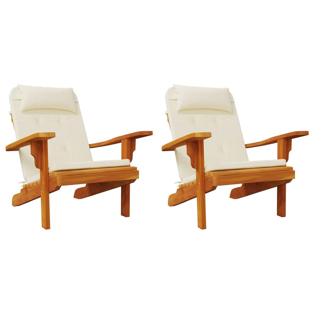 Stoelkussens 2 St Adirondack Oxford Stof Crèmekleurig