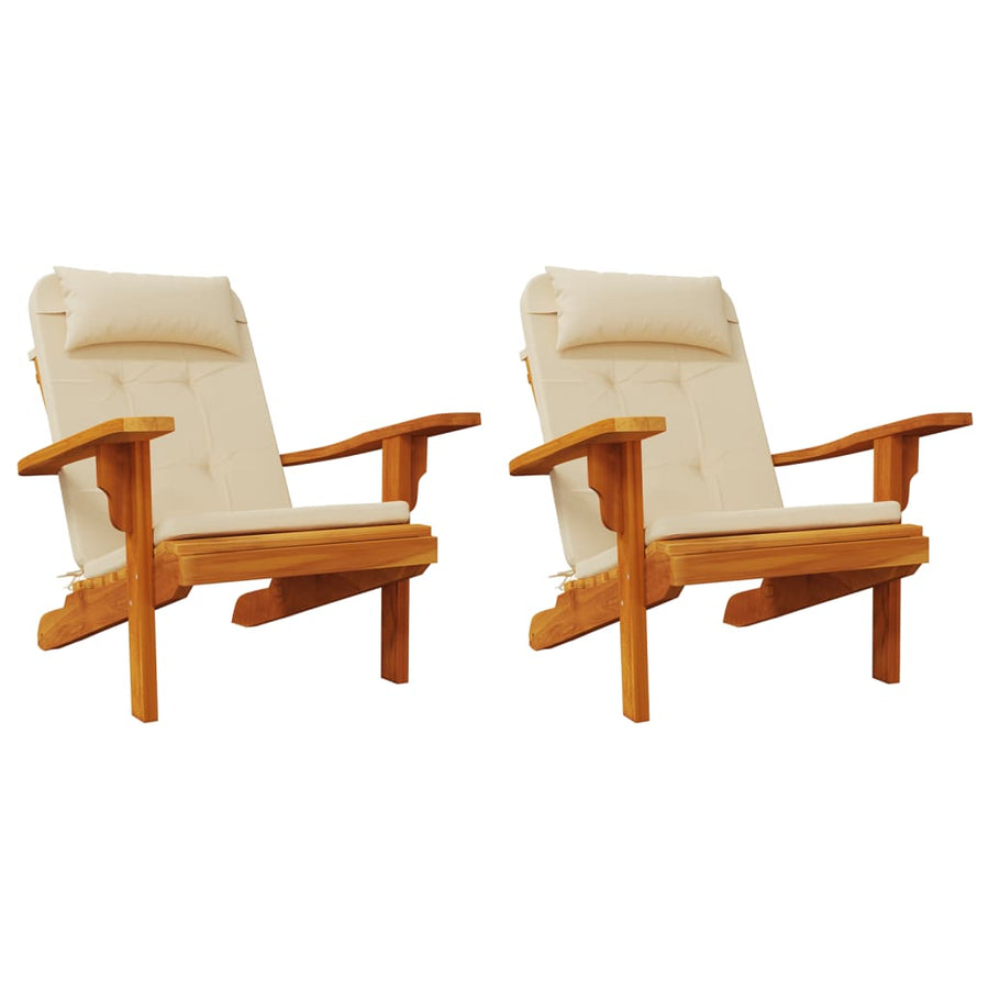 Stoelkussens 2 st Adirondack oxford stof beige