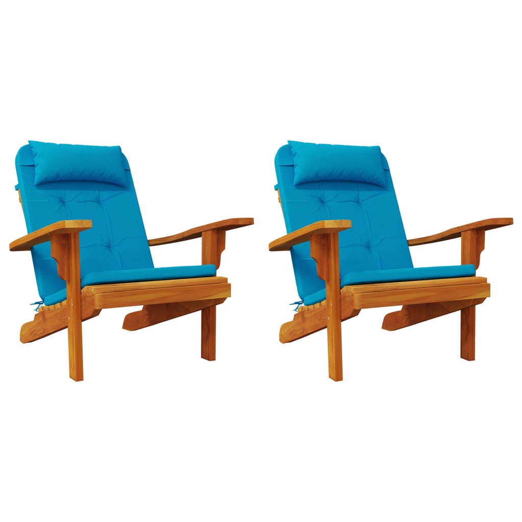 Stoelkussens 2 st Adirondack oxford stof lichtblauw