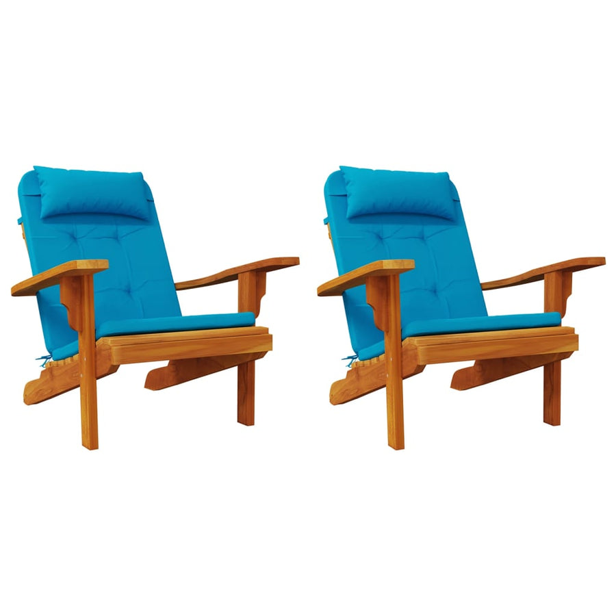 Stoelkussens 2 st Adirondack oxford stof lichtblauw