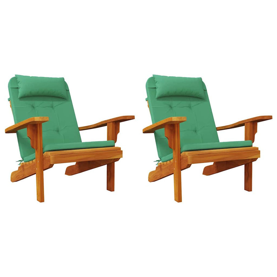 Stoelkussens Effen 2 pcs Groen 58 x 77 x 4,5 cm Oxford Stof