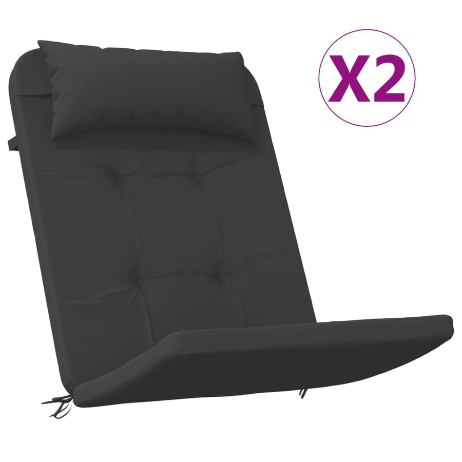 Stoelkussens 2 st Adirondack oxford stof zwart
