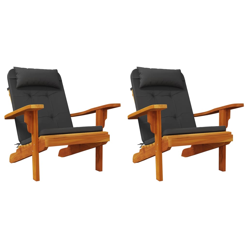 Stoelkussens 2 st Adirondack oxford stof zwart