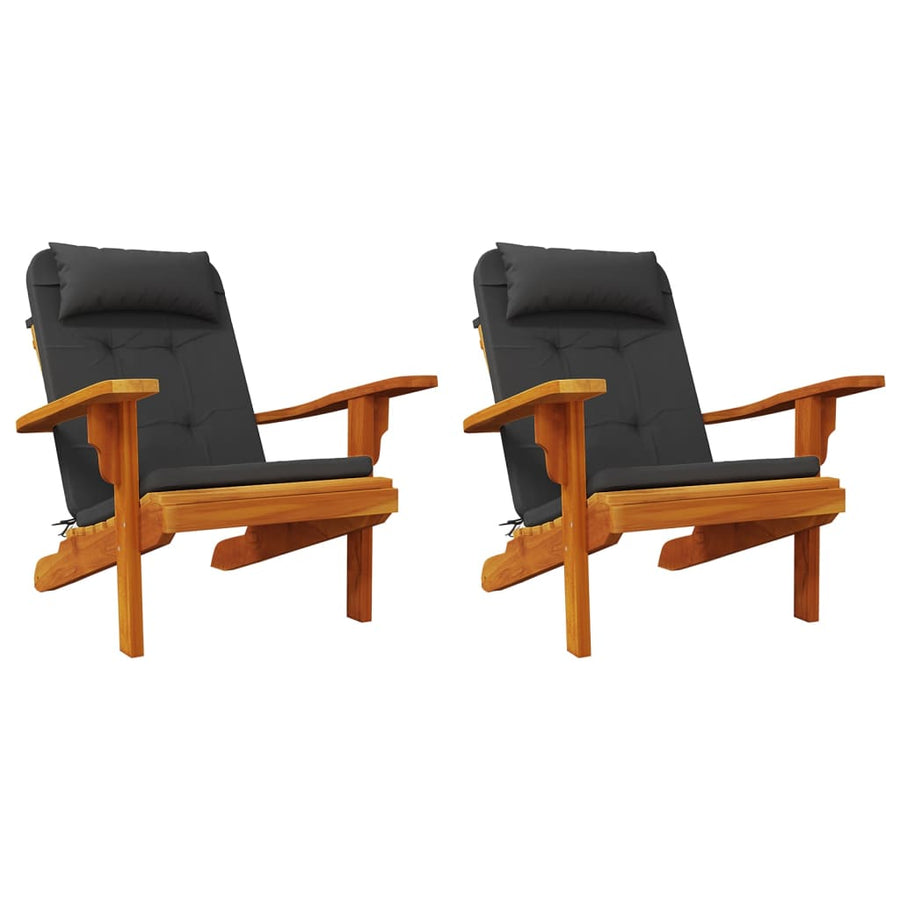 Stoelkussens 2 st Adirondack oxford stof zwart