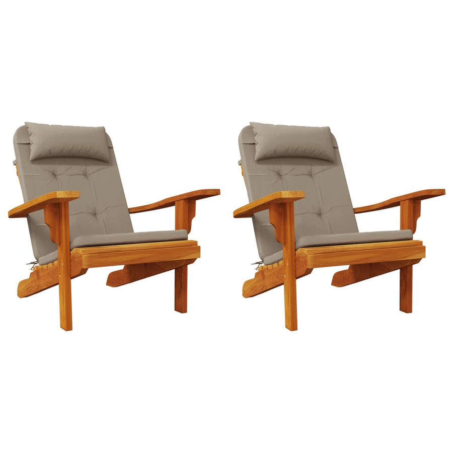 Stoelkussens 2 st Adirondack oxford stof taupe