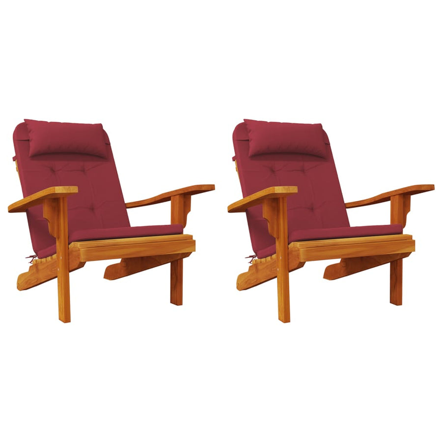 Stoelkussens Adirondack Oxford Stof Wijnrood