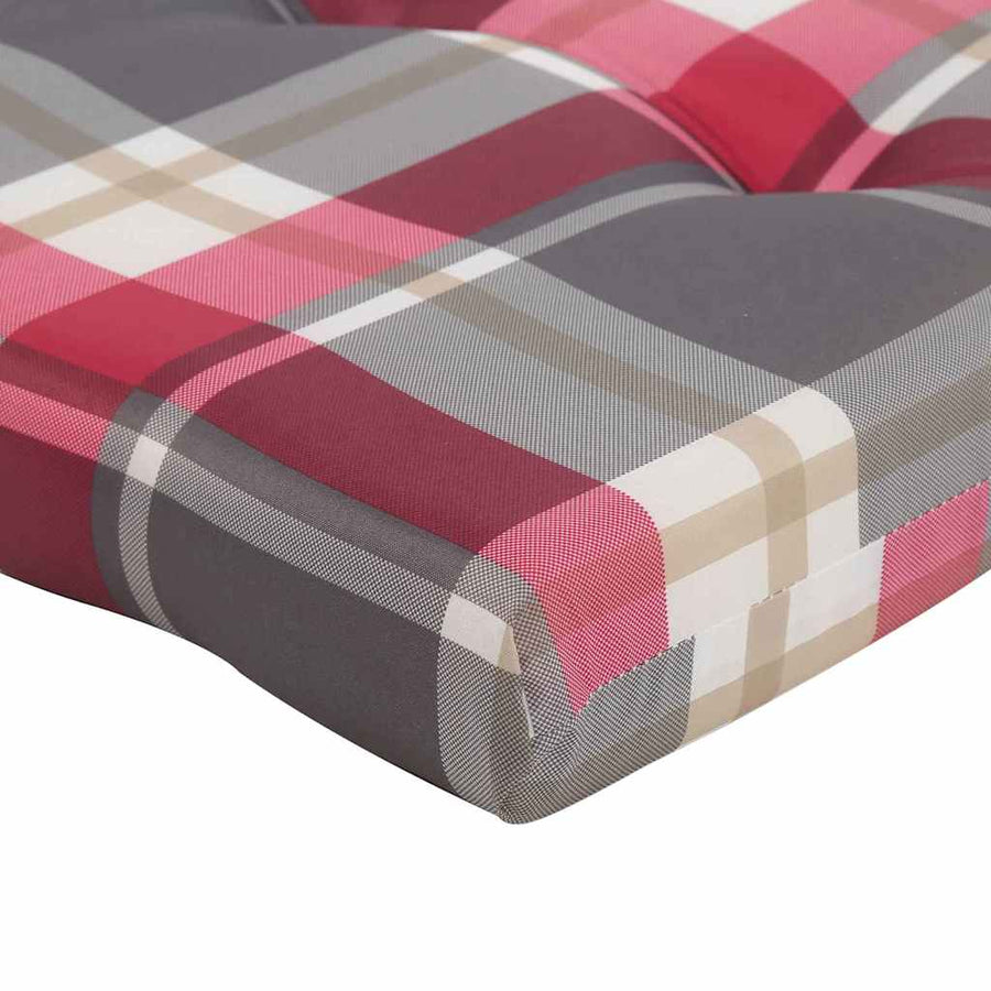 Stoelkussens 2 pcs Rood Ruit 58 x 77 x 4,5 cm Oxford Stof