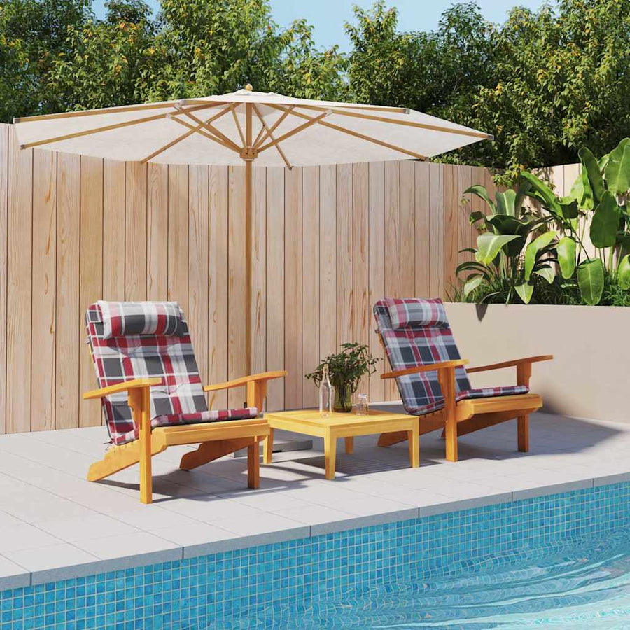 Stoelkussens 2 pcs Rood Ruit 58 x 77 x 4,5 cm Oxford Stof