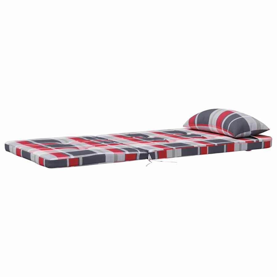 Stoelkussens 2 pcs Rood Ruit 58 x 77 x 4,5 cm Oxford Stof