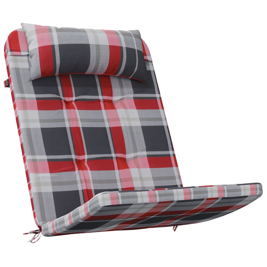 Stoelkussens 2 pcs Rood Ruit 58 x 77 x 4,5 cm Oxford Stof