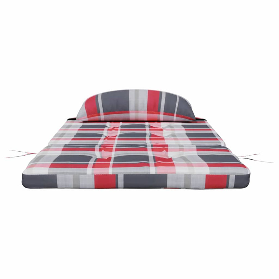 Stoelkussens 2 pcs Rood Ruit 58 x 77 x 4,5 cm Oxford Stof