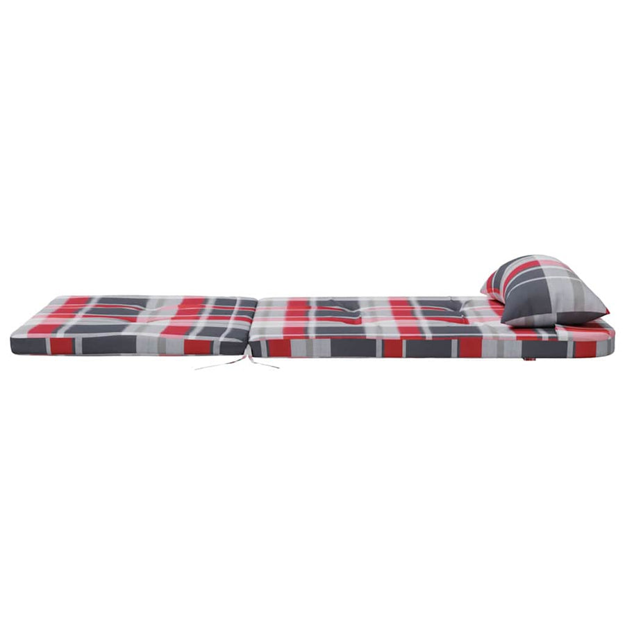 Stoelkussens 2 pcs Rood Ruit 58 x 77 x 4,5 cm Oxford Stof