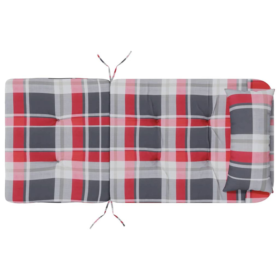Stoelkussens 2 pcs Rood Ruit 58 x 77 x 4,5 cm Oxford Stof