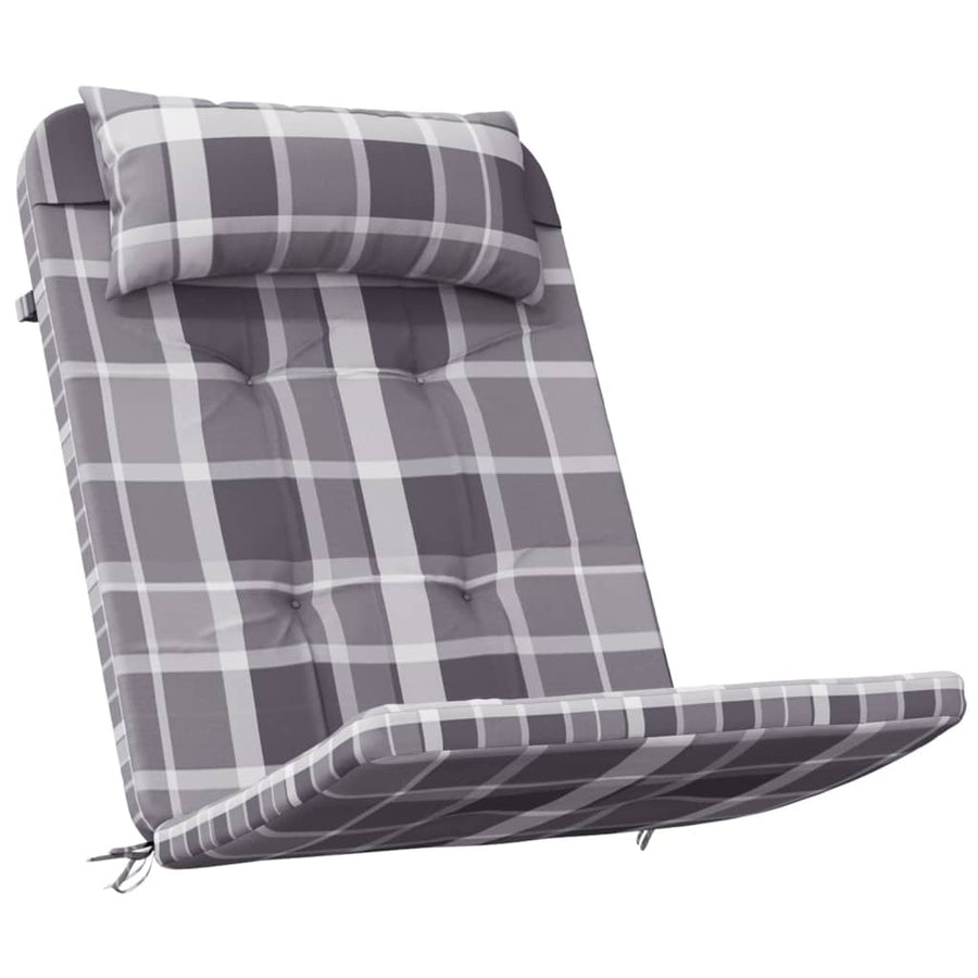 Stoelkussens Adirondack Ruitpatroon Oxford Stof Grijs Grijs ruitpatroon