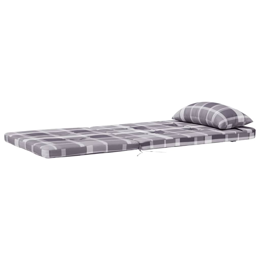 Stoelkussens Adirondack Ruitpatroon Oxford Stof Grijs Grijs ruitpatroon