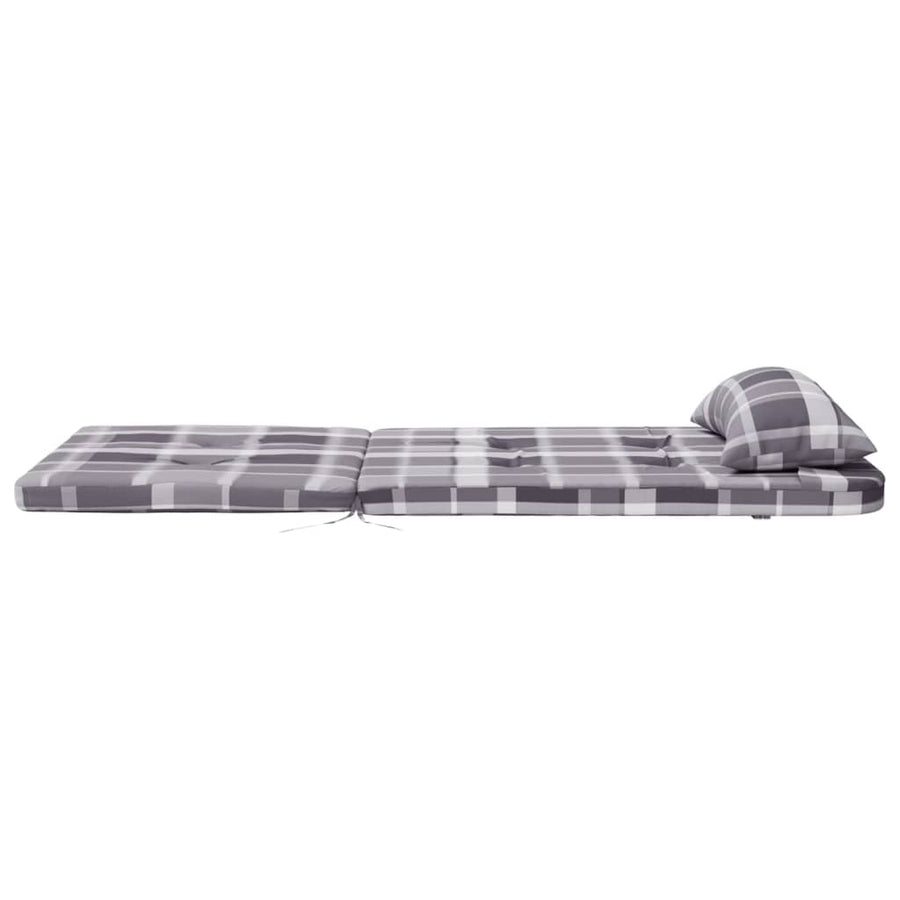 Stoelkussens Adirondack Ruitpatroon Oxford Stof Grijs Grijs ruitpatroon