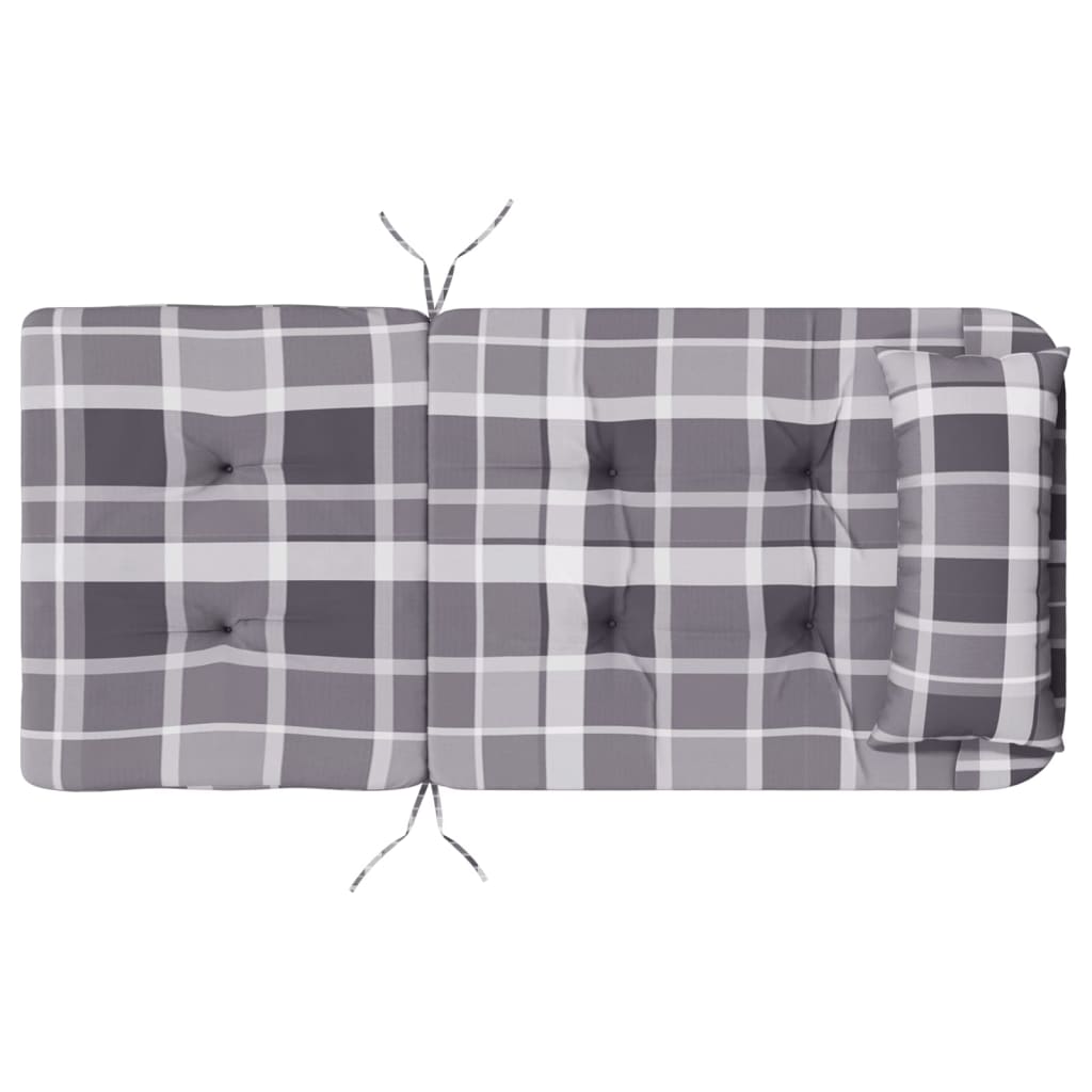 Stoelkussens Adirondack Ruitpatroon Oxford Stof Grijs Grijs ruitpatroon