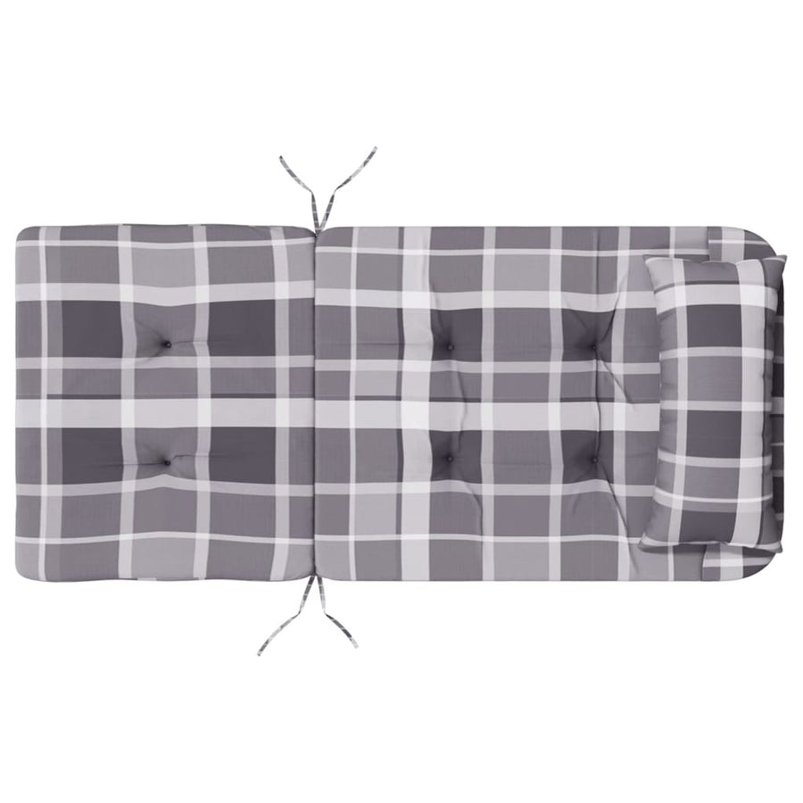 Stoelkussens Adirondack Ruitpatroon Oxford Stof Grijs Grijs ruitpatroon