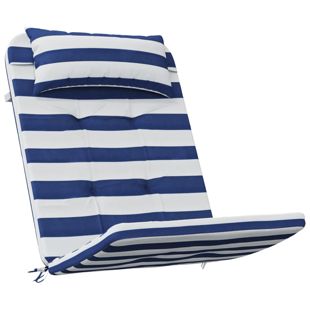 Stoelkussens Adirondack 2 st gestreept stof oxford wit en blauw