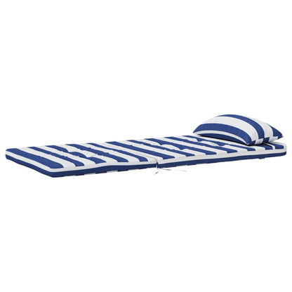 Stoelkussens Adirondack 2 st gestreept stof oxford wit en blauw