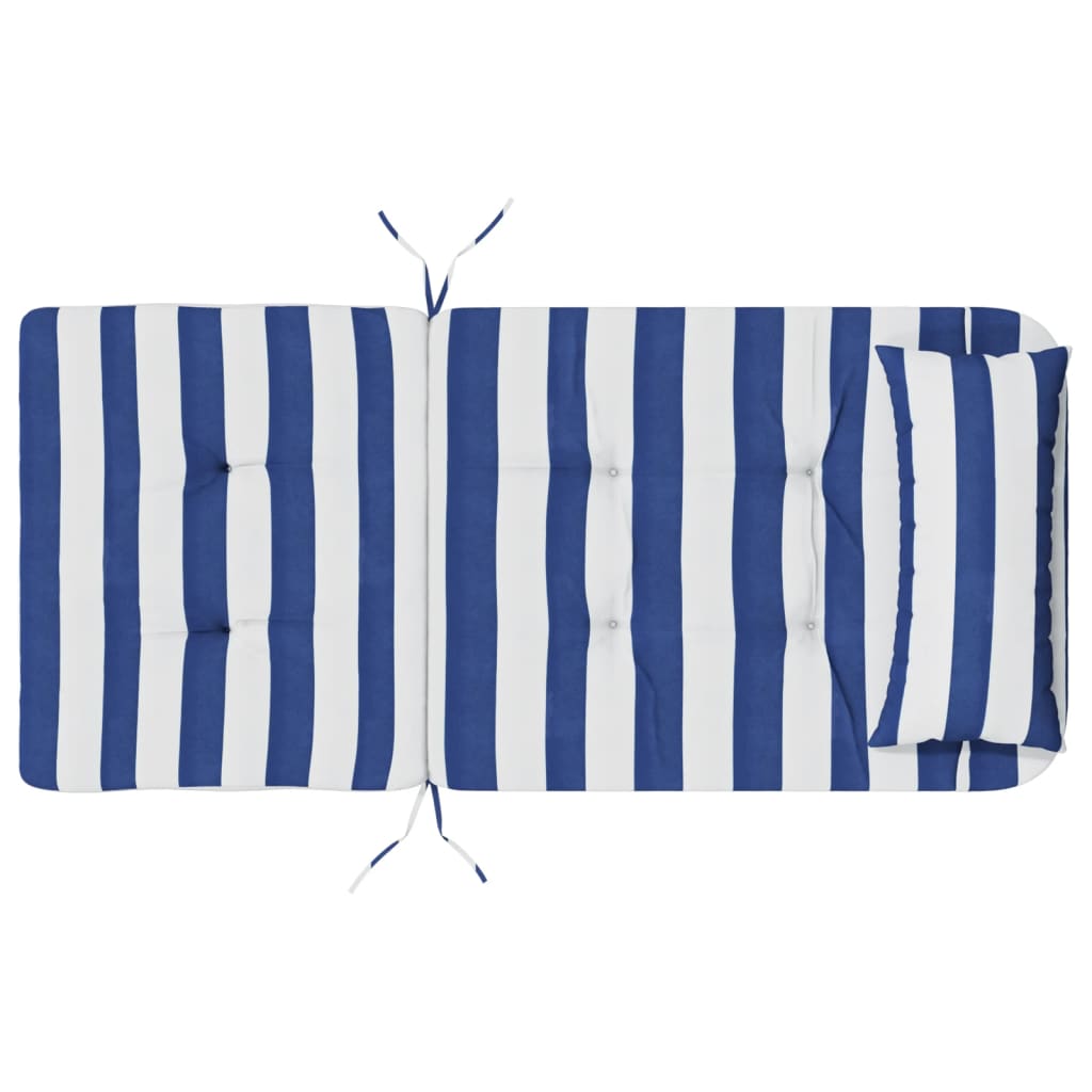 Stoelkussens Adirondack 2 st gestreept stof oxford wit en blauw