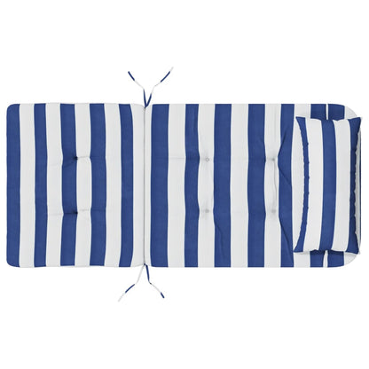 Stoelkussens Adirondack 2 st gestreept stof oxford wit en blauw