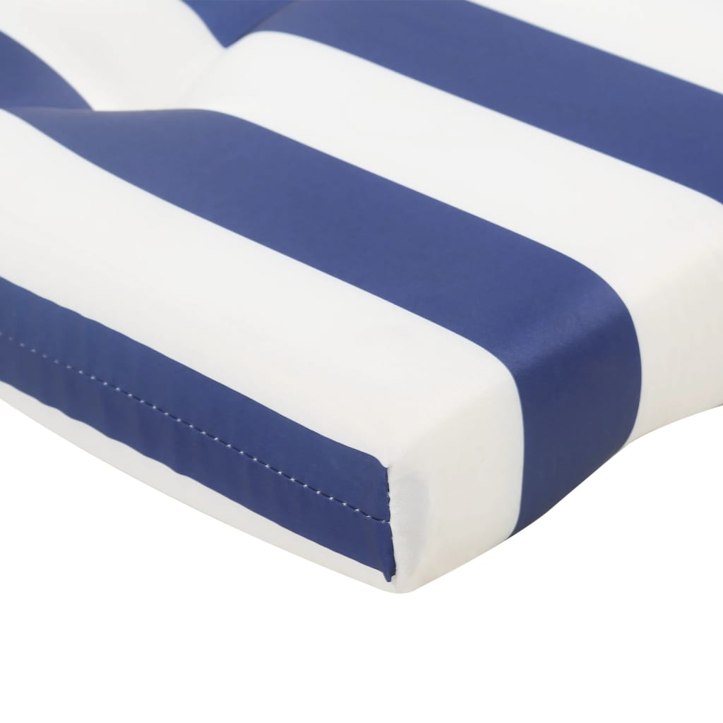 Stoelkussens Adirondack 2 st gestreept stof oxford wit en blauw
