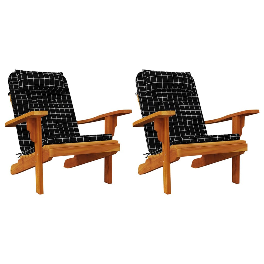 Adirondack Stoelkussens Ruitpatroon Oxford Stof Zwart en wit