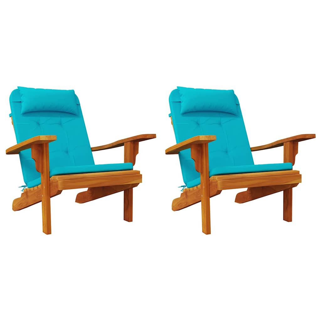 Stoelkussens Effen 2 pcs Turquoise 58 x 77 x 4,5 cm Oxford Stof