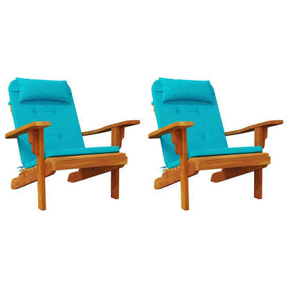 Stoelkussens Effen 2 pcs Turquoise 58 x 77 x 4,5 cm Oxford Stof