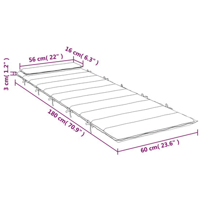 Ligbedkussen 180X60X3 Cm Oxford Stof Antracietkleurig