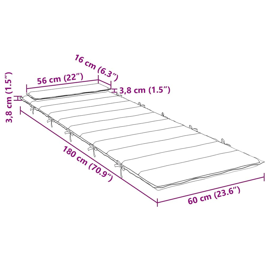 Ligbedkussen 180X60X4 Cm Oxford Stof Beige