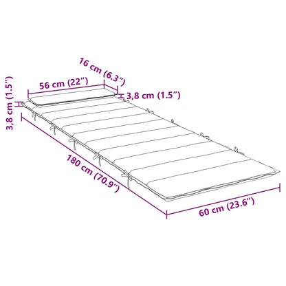 Zon Loungerkussen lichtblauw 178 x 60 x 4 cm Oxford stof