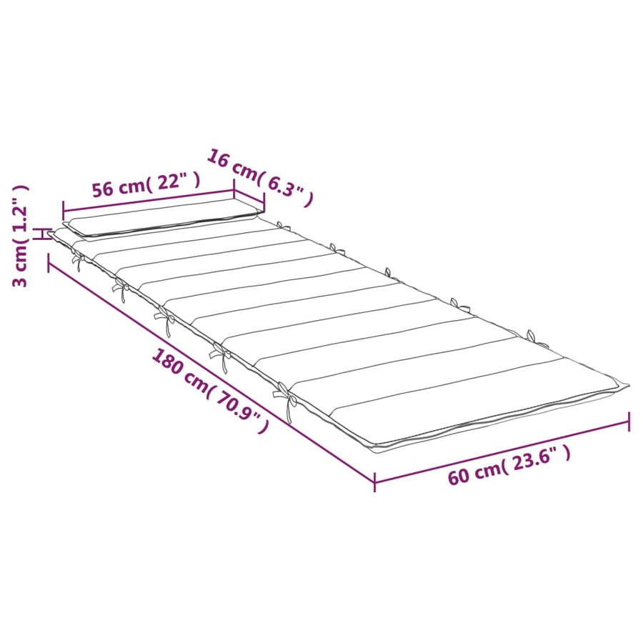 Ligbedkussen 180X60X3 Cm Oxford Stof Groen