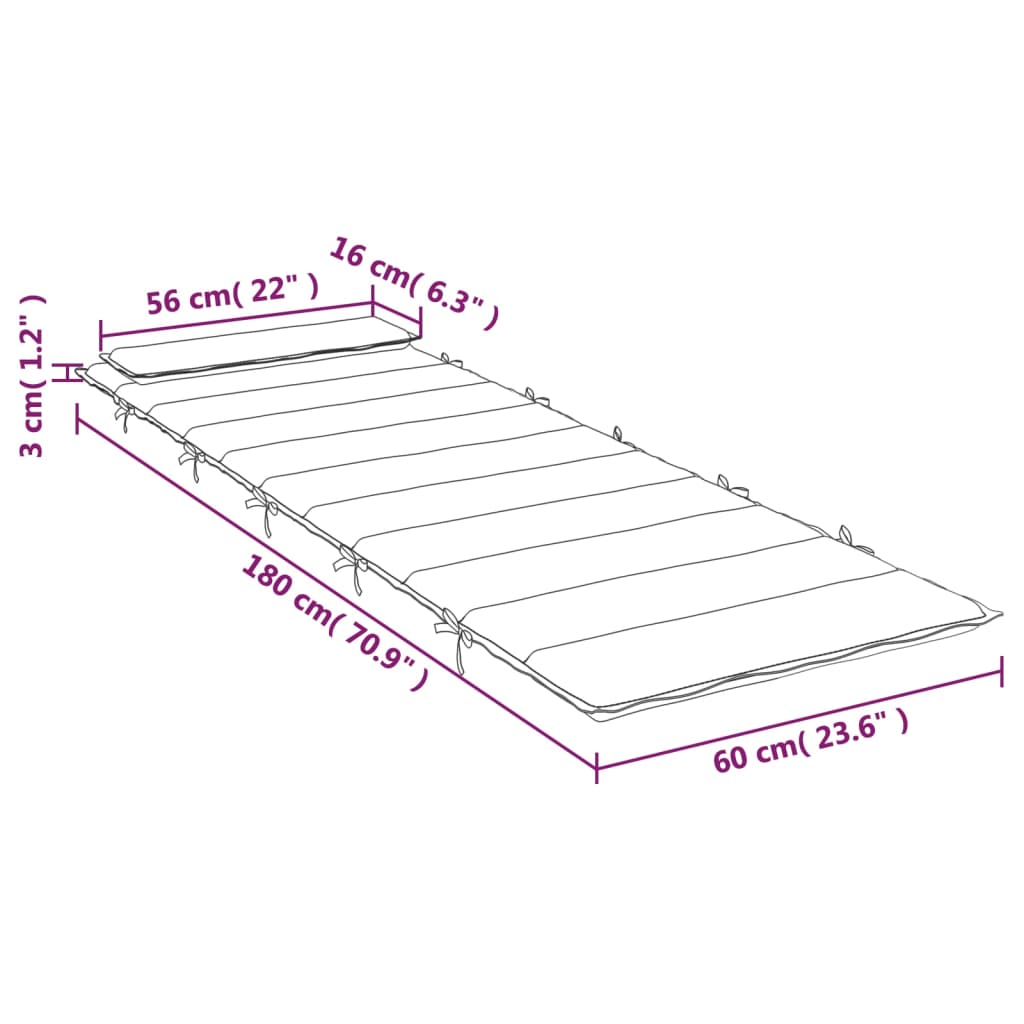 Ligbedkussen 180X60X3 Cm Oxford Stof Koningsblauw