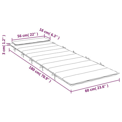 Ligbedkussen 180X60X3 Cm Oxford Stof Koningsblauw