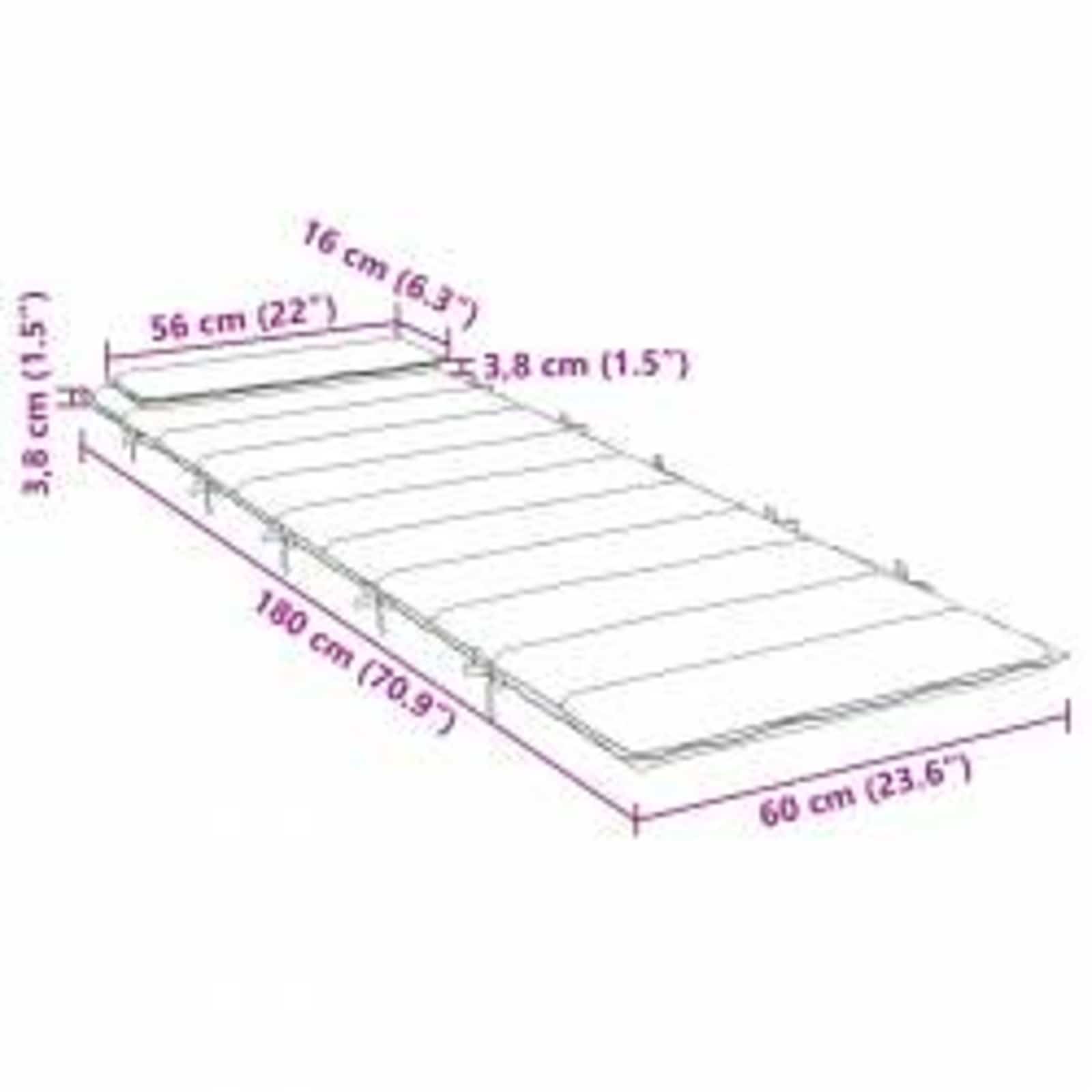 Zon Loungerkussen Rood en grijs 178 x 60 x 4 cm Oxford stof