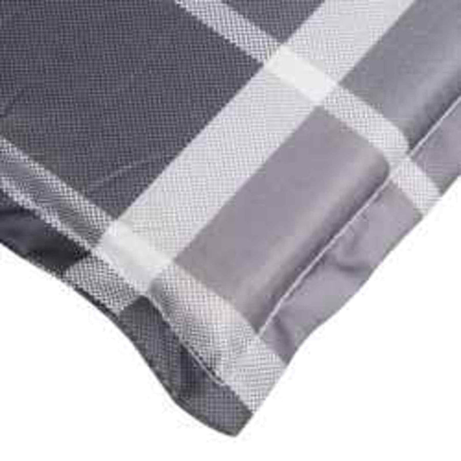 Zon Loungerkussen Geruit Grijs 178 x 60 x 4 cm Oxford stof