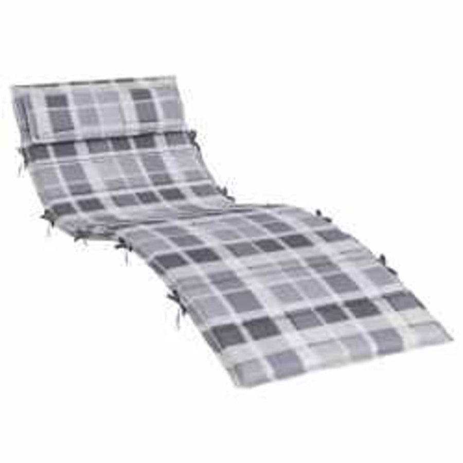 Zon Loungerkussen Geruit Grijs 178 x 60 x 4 cm Oxford stof
