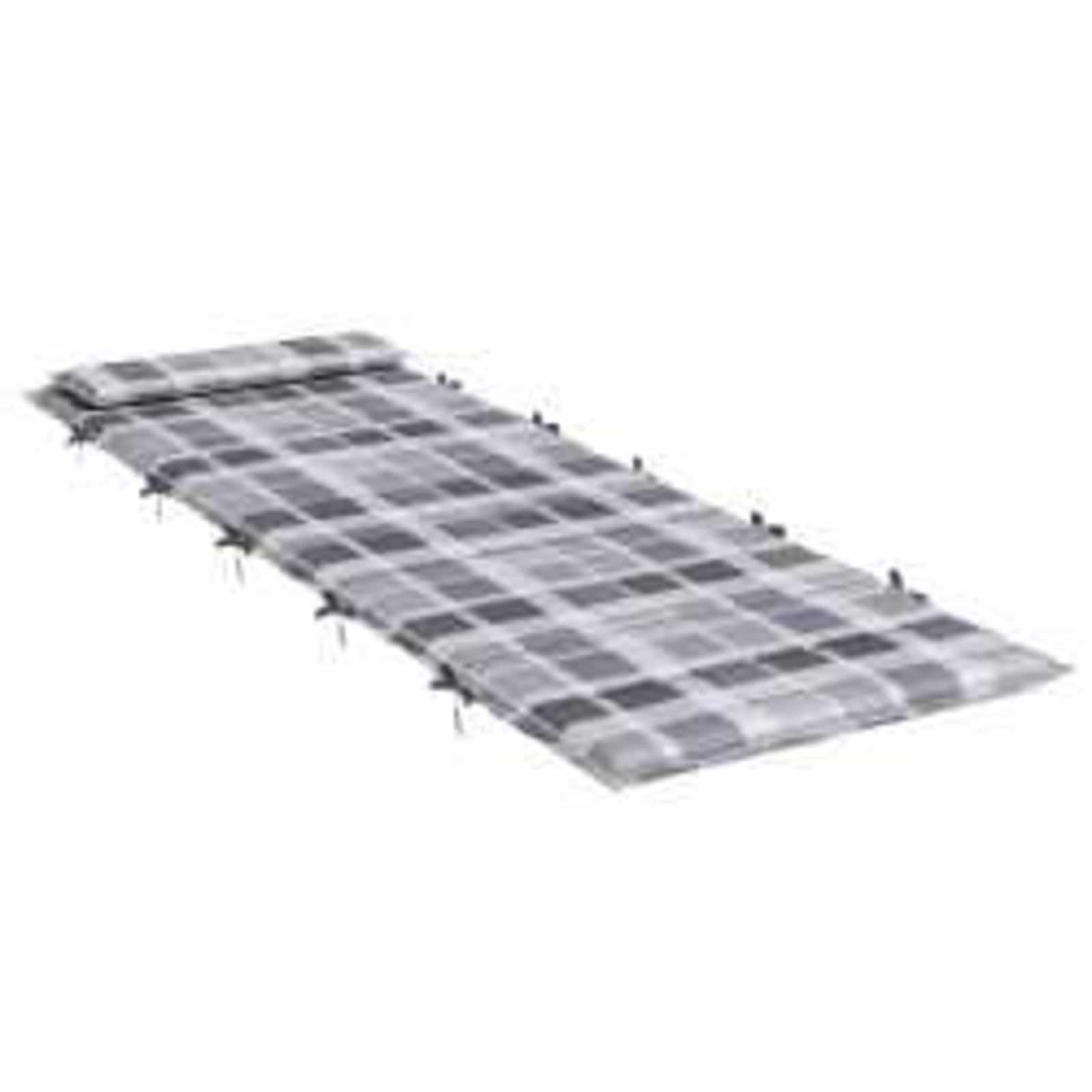 Zon Loungerkussen Geruit Grijs 178 x 60 x 4 cm Oxford stof