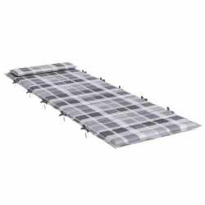 Zon Loungerkussen Geruit Grijs 178 x 60 x 4 cm Oxford stof
