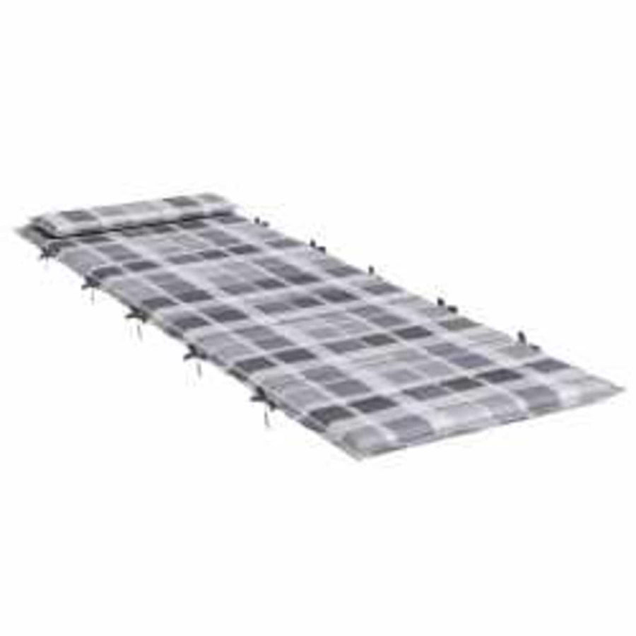 Zon Loungerkussen Geruit Grijs 178 x 60 x 4 cm Oxford stof
