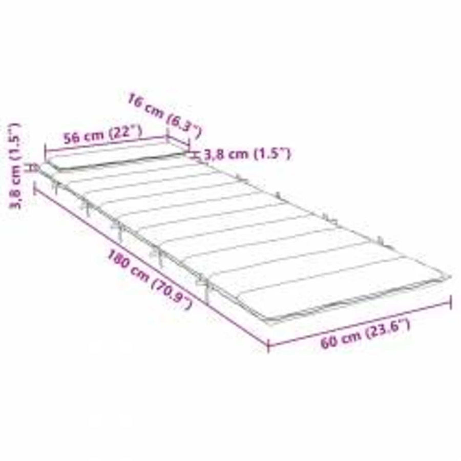 Zon Loungerkussen Geruit Grijs 178 x 60 x 4 cm Oxford stof